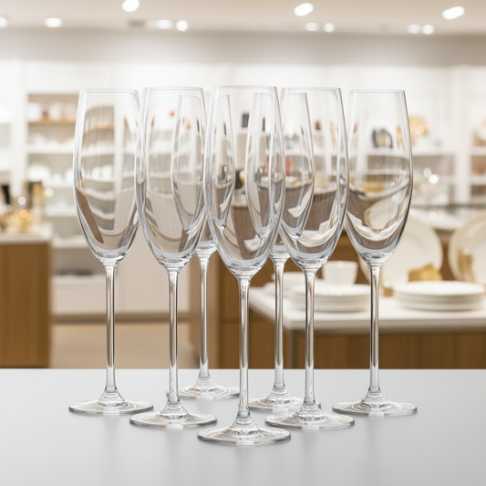 Red Cherry Champagne Glass Set - 6 Pieces (330ml)