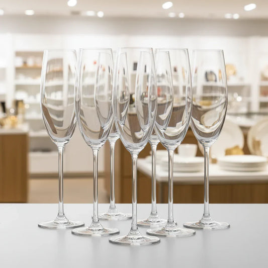 Red Cherry Champagne Glass Set - 6 Pieces (330ml)