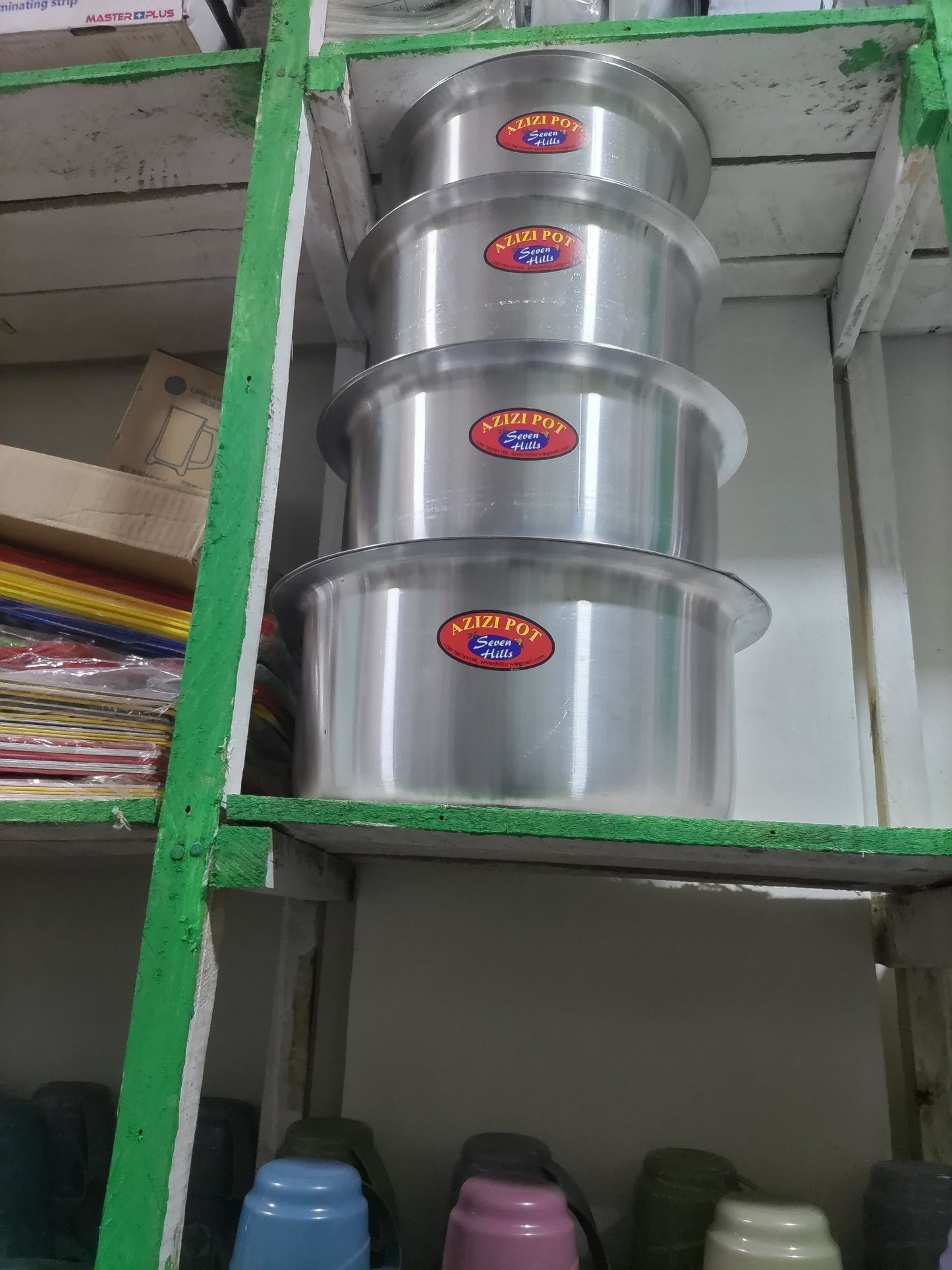 Azizi Stainless Steel Pot Set - 5 Stackable Pieces