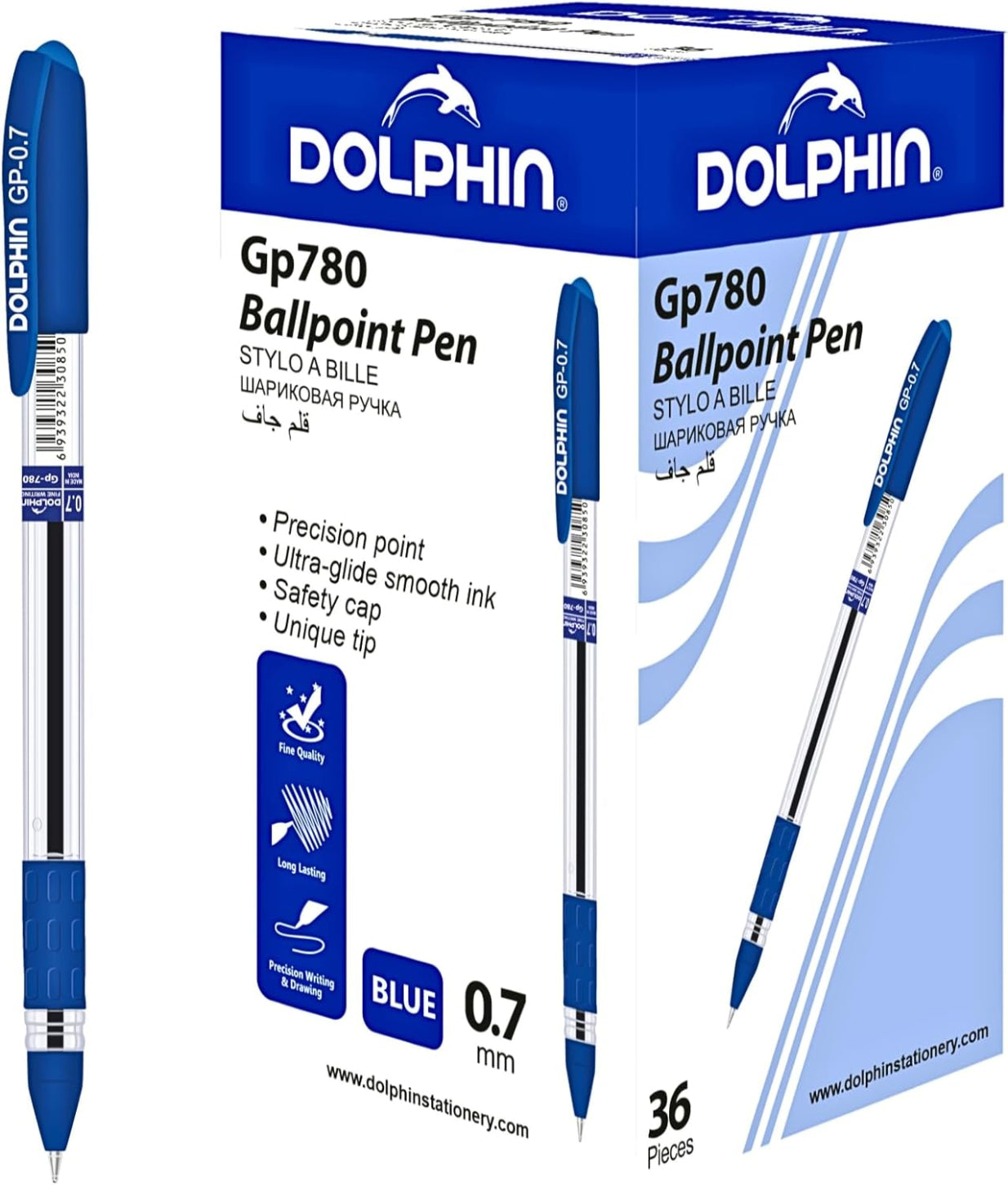 Dolphin Gp780 ballpoint pen with packaging on a white background