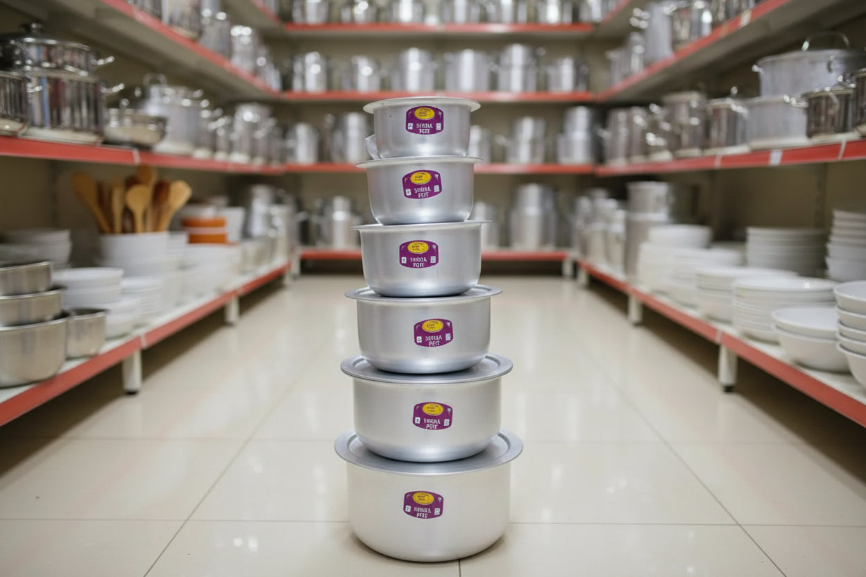  Simba stackable stainless steel cooking pot set of 6 pieces