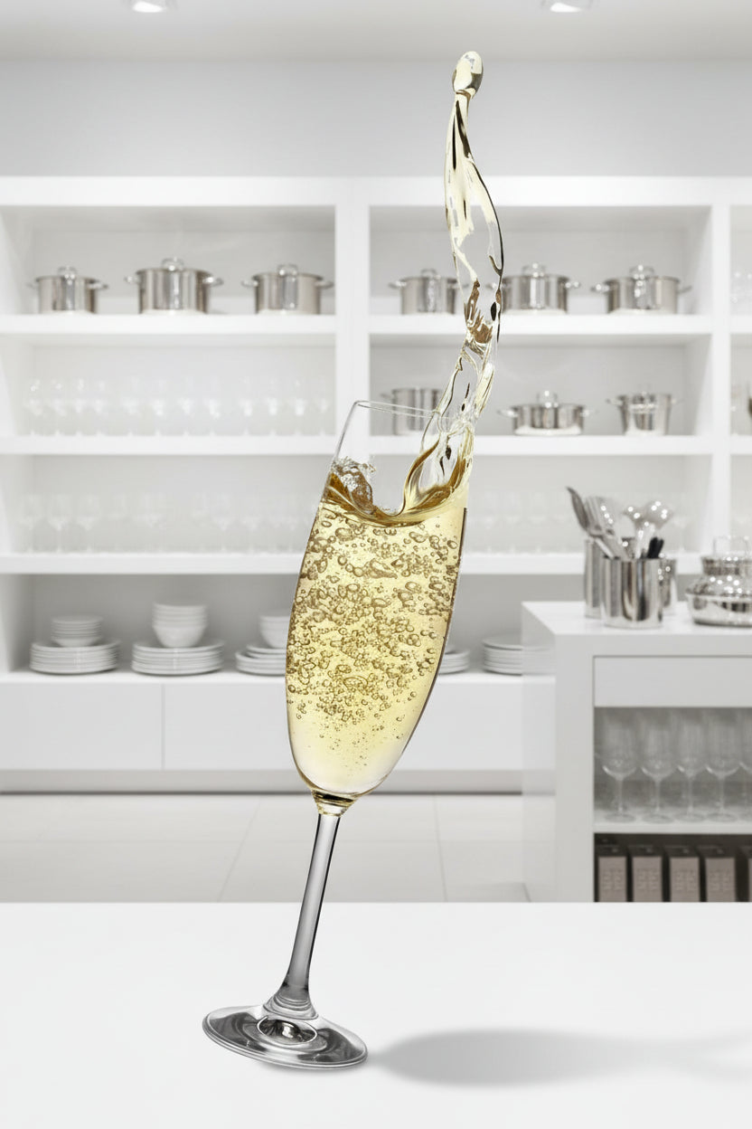 Red Cherry Champagne Glass Set - 6 Pieces (330ml)