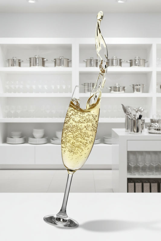 Red Cherry Champagne Glass Set - 6 Pieces (330ml)