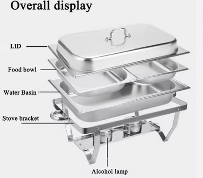 Chafing Dish - 3 Capacities (9L/11L/12L) - 1/2/3 Grid Options