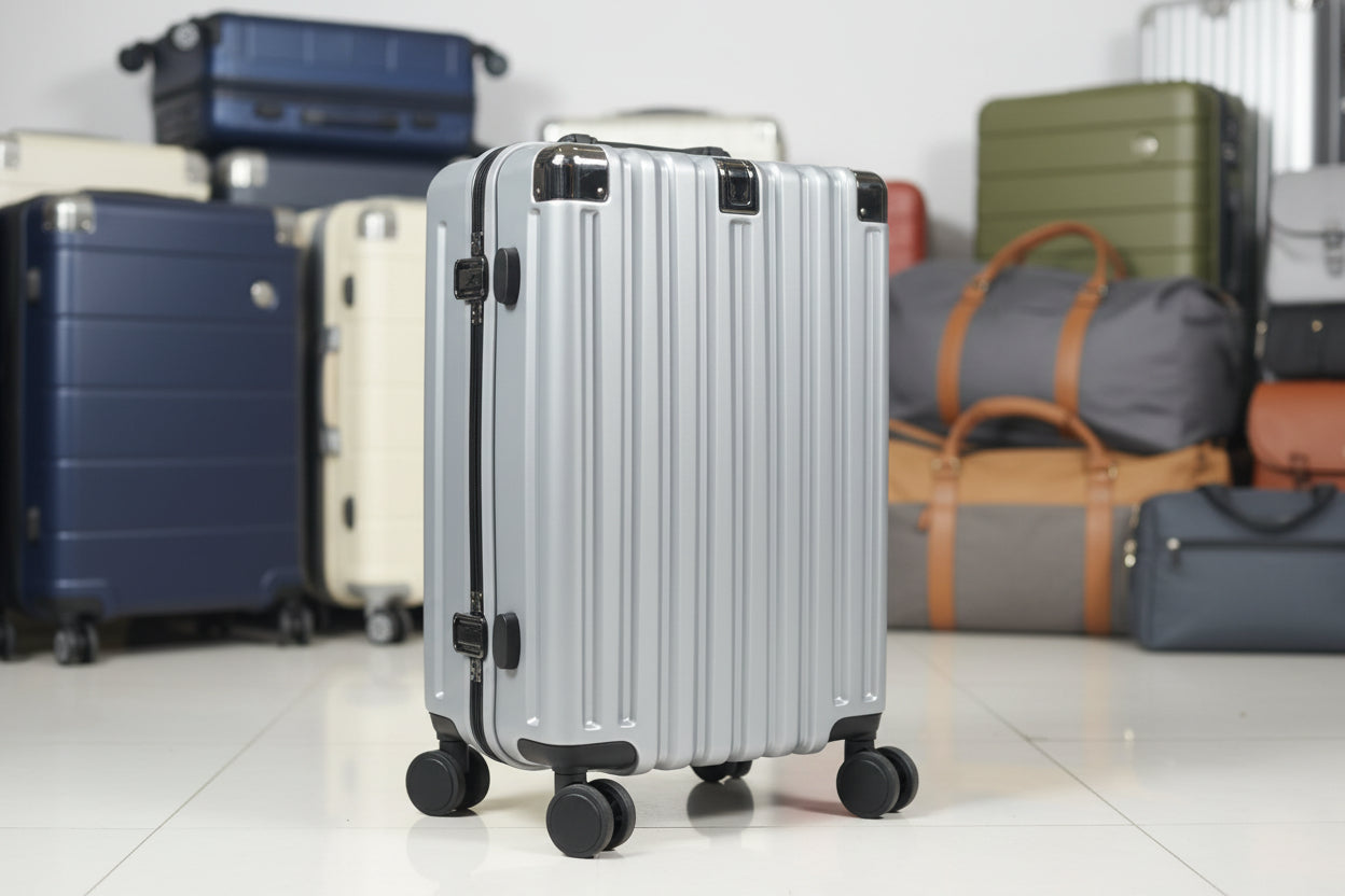 a small aluminium form luggage 