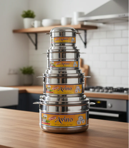 Avino Stainless Steel Hot Pot and Casserole Set - 4 Pieces
