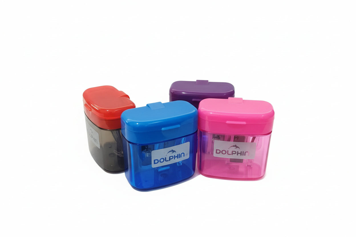 Three ink cartridges of different colors on a white surface.