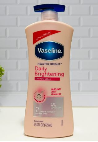 Vaseline body lotion bottle on a white background