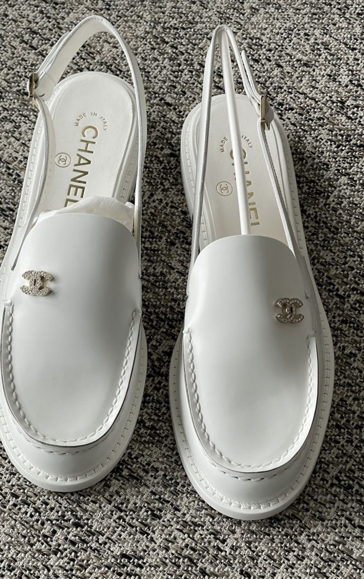 CC Emblem Slingback Loafer Flats
