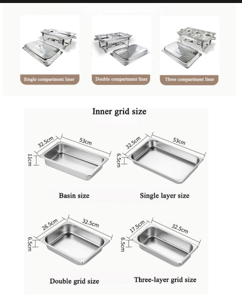 Chafing Dish - 3 Capacities (9L/11L/12L) - 1/2/3 Grid Options