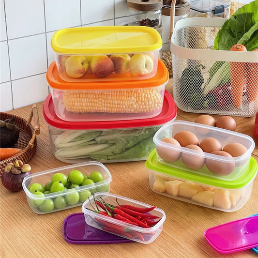 Clear Plastic Food Storage Container Set of 5 — BPA-Free & Freezer Safe