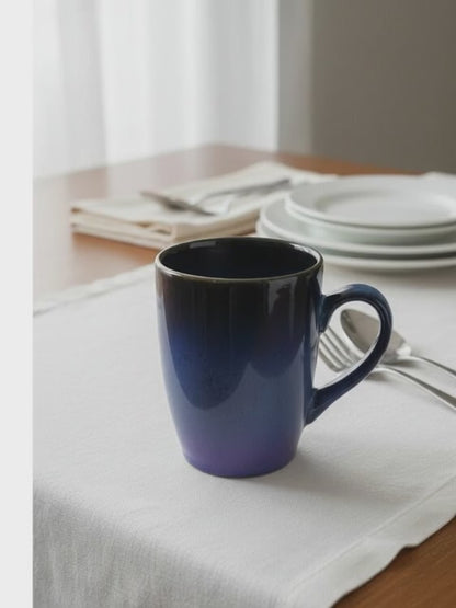 Blue Gradient Ceramic Mug Set - 6 Pieces (350ml each)