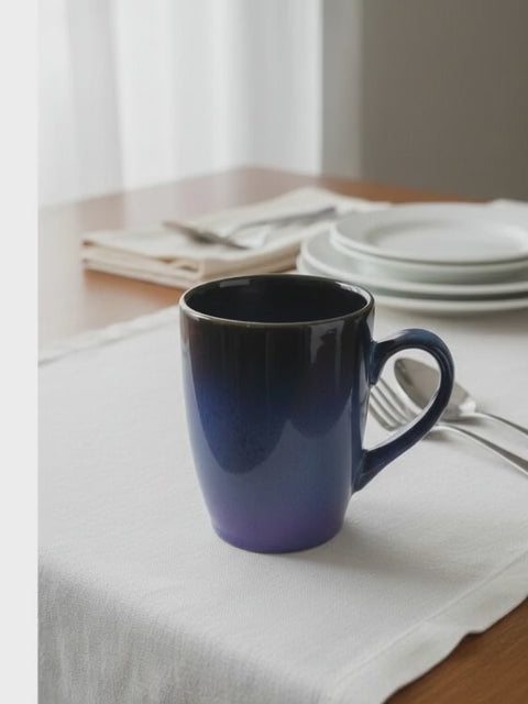 Blue Gradient Ceramic Mug Set - 6 Pieces (350ml each)