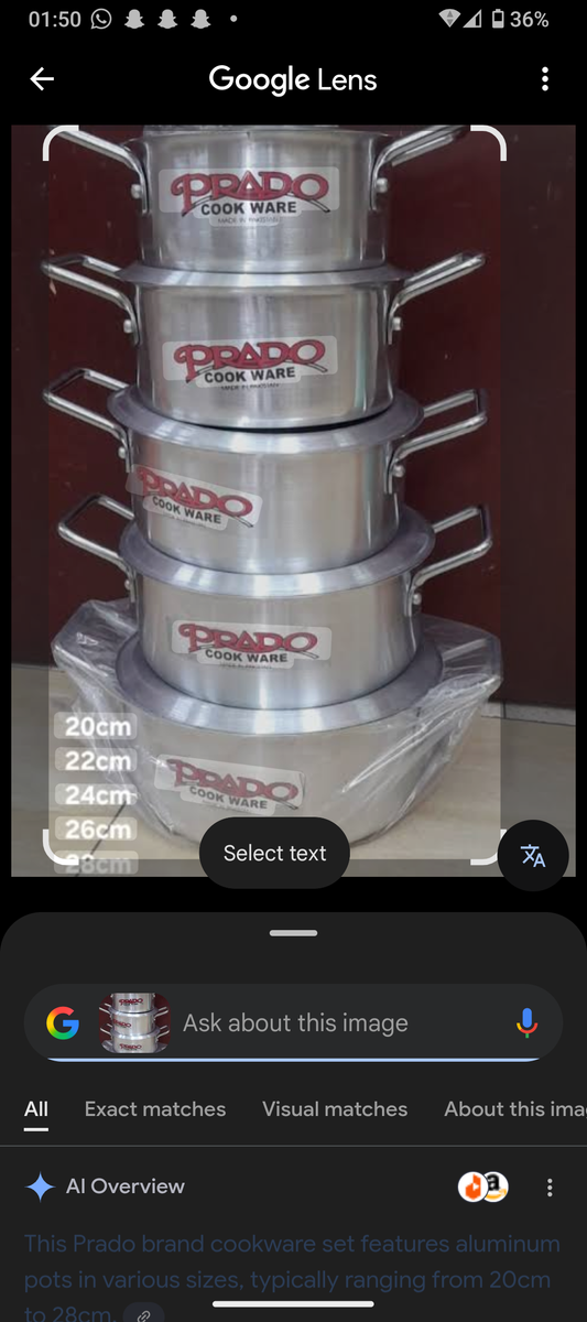 Prado Aluminum Cookware Set - 5 Pieces (20cm, 22cm, 24cm, 26cm, 28cm)