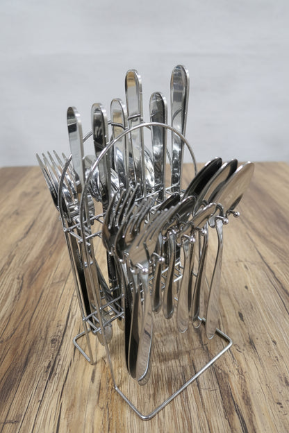 Stack of metal hooks on a blurred background