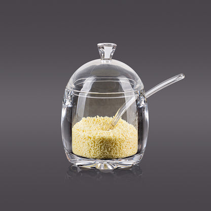 Crystal Clear Melamine Condiment Set – 3-Piece (2 Jars & Tray)