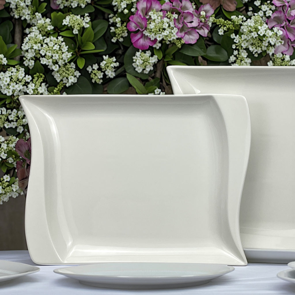 Wavy Ceramic Dinner Plate — Set of 3