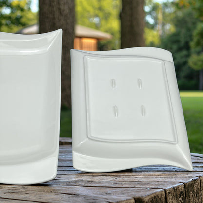 Wavy Ceramic Dinner Plate — Set of 3