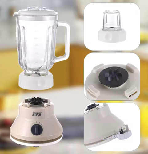 Blender with detachable parts on a blurred background